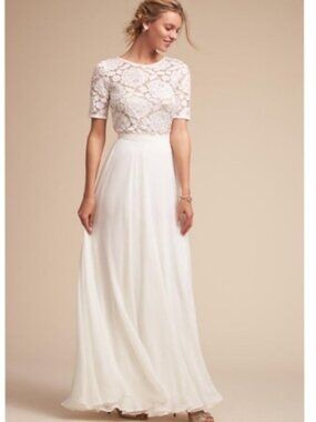Anthropologie BHLDN Maxi Skirt - Sz M - White